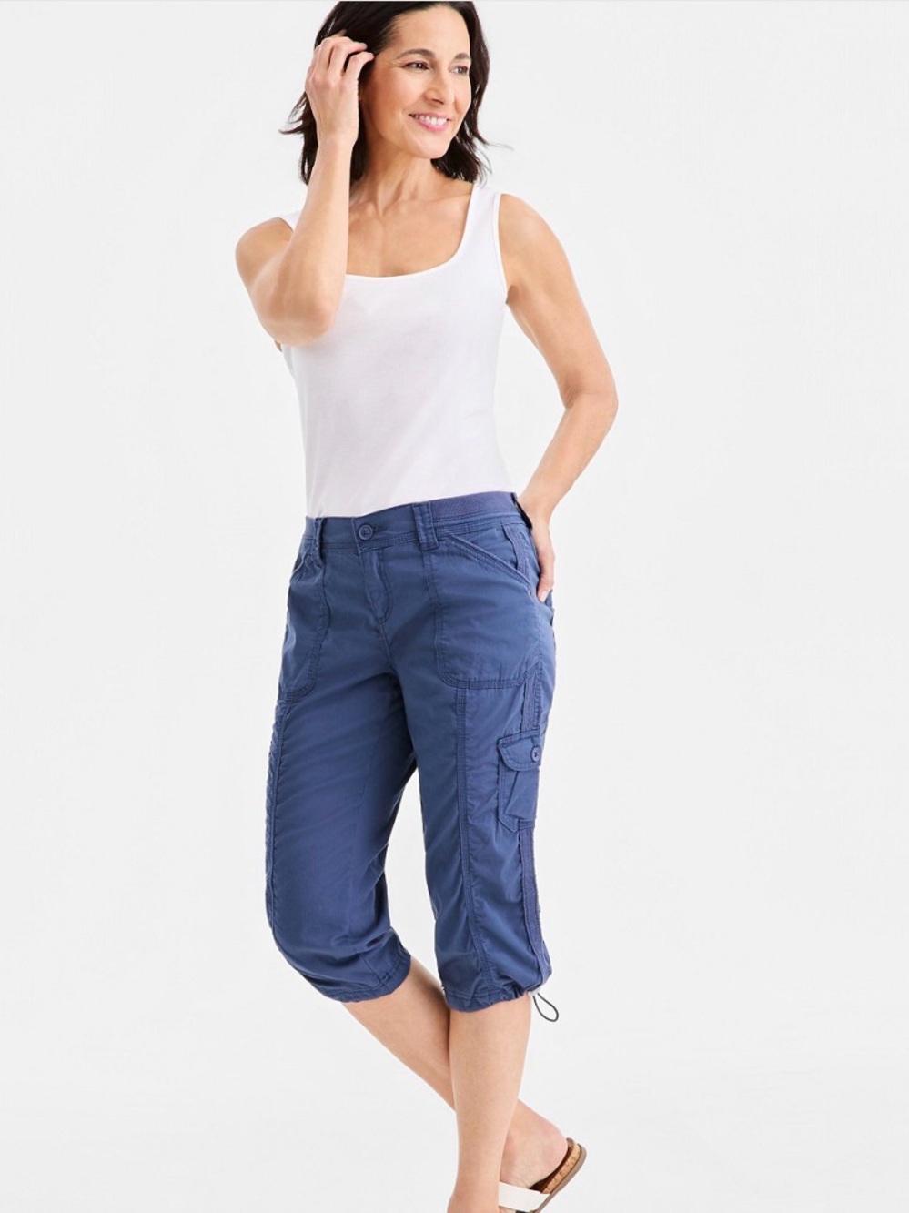 Style & Co. Bright Blue Cropped Cargo Capris